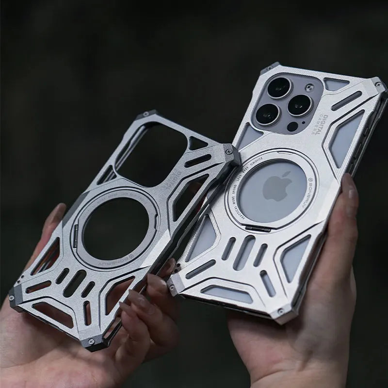 Case de Metal com Armadura e Carregamento MagSafe para iPhone
