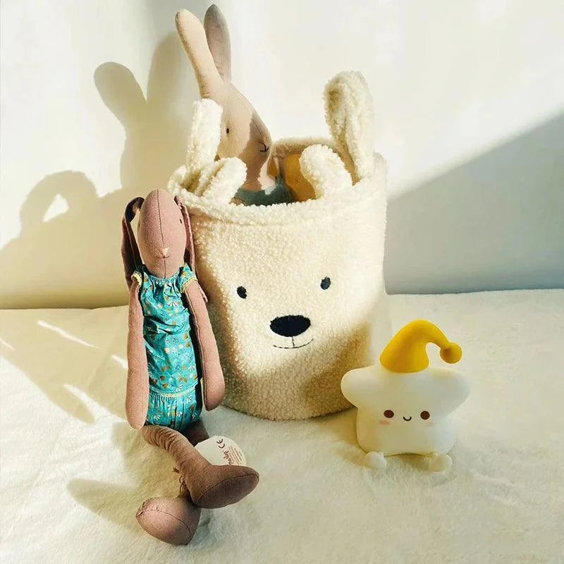 Cesta Organizadora Infantil em Sherpa Macio para Quarto - Armazenamento Prático e Estiloso