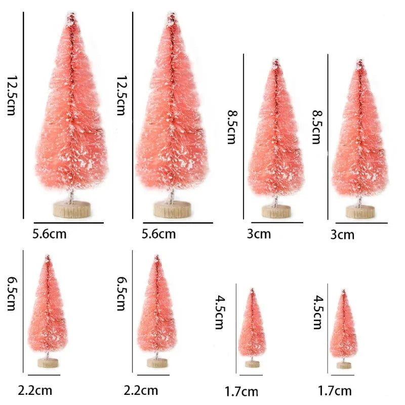 Conjunto de Mini Árvores de Natal em Pinheiro para Decoração Festiva