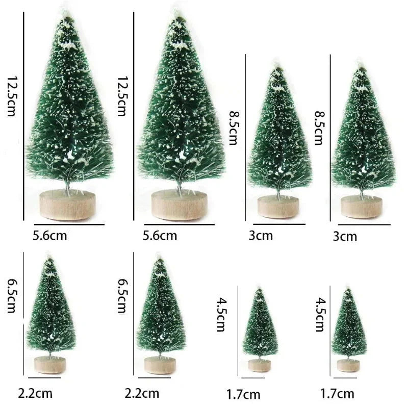 Conjunto de Mini Árvores de Natal em Pinheiro para Decoração Festiva