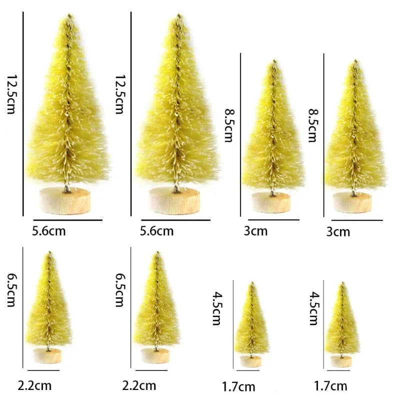 Conjunto de Mini Árvores de Natal em Pinheiro para Decoração Festiva