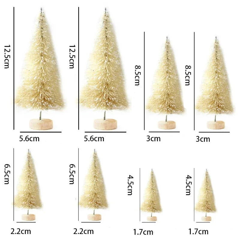 Conjunto de Mini Árvores de Natal em Pinheiro para Decoração Festiva