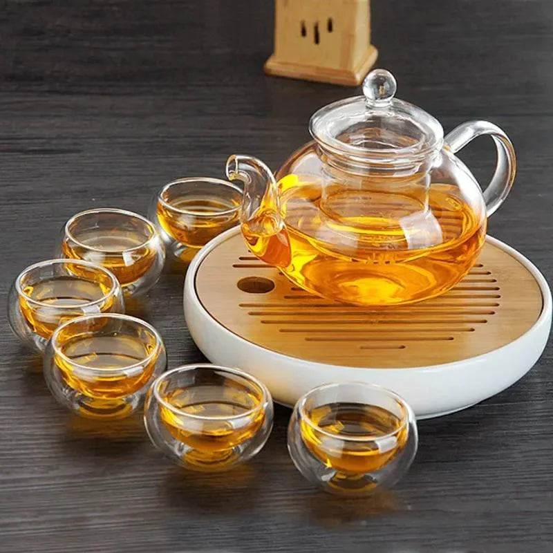 Conjunto de Xícaras de Chá de Vidro para Cerimônia Kung Fu - 6 Peças
