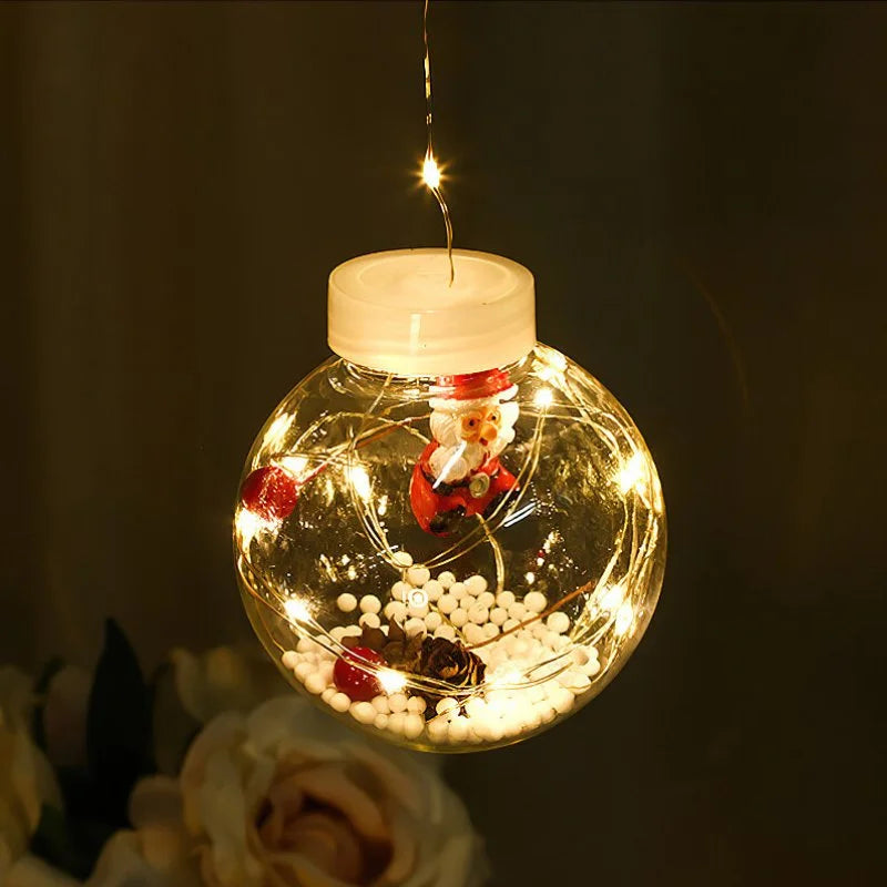 Cordão de Luzes LED Decorativas para Natal com Bolinhas Festivas
