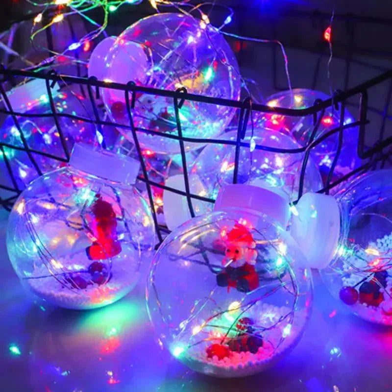 Cordão de Luzes LED Decorativas para Natal com Bolinhas Festivas
