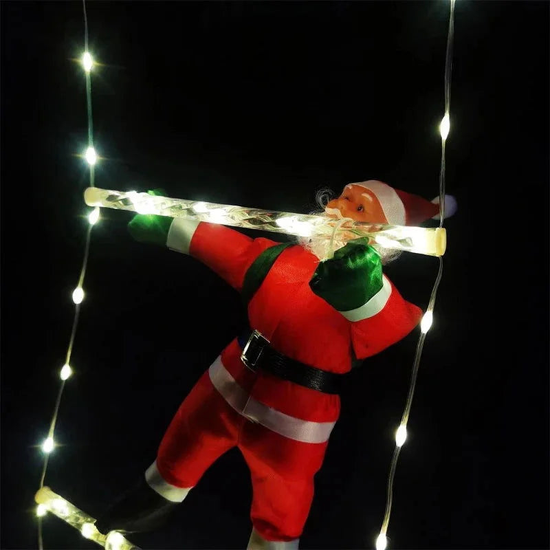 Decoração Natalina Papai Noel com Escada Iluminada de 3m - Enfeite Festivo para Natal