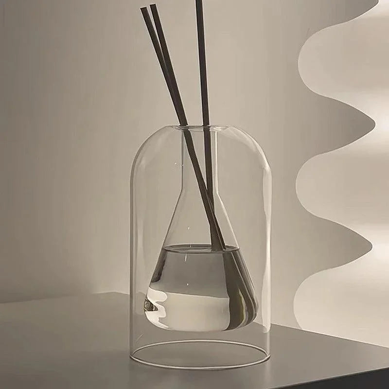 Difusor de Aromaterapia em Vidro Transparente com Design Minimalista para Decoração