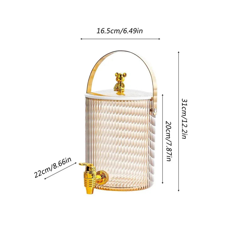 Dispenser de Bebidas 3,6L Transparente com Alça Portátil