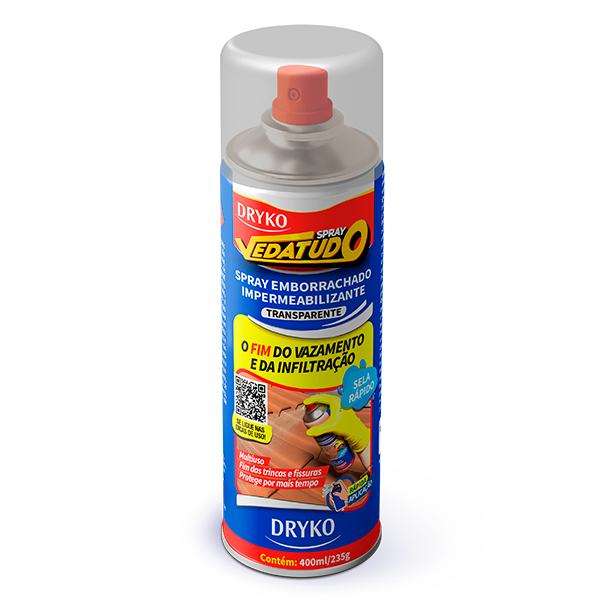 Embalagem original do Spray Dryko Vedatudo 400 ml na cor transparente