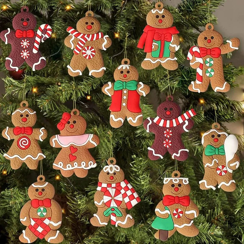 Enfeite de Natal em Formato de Biscoito - Pacote com 12 Unidades