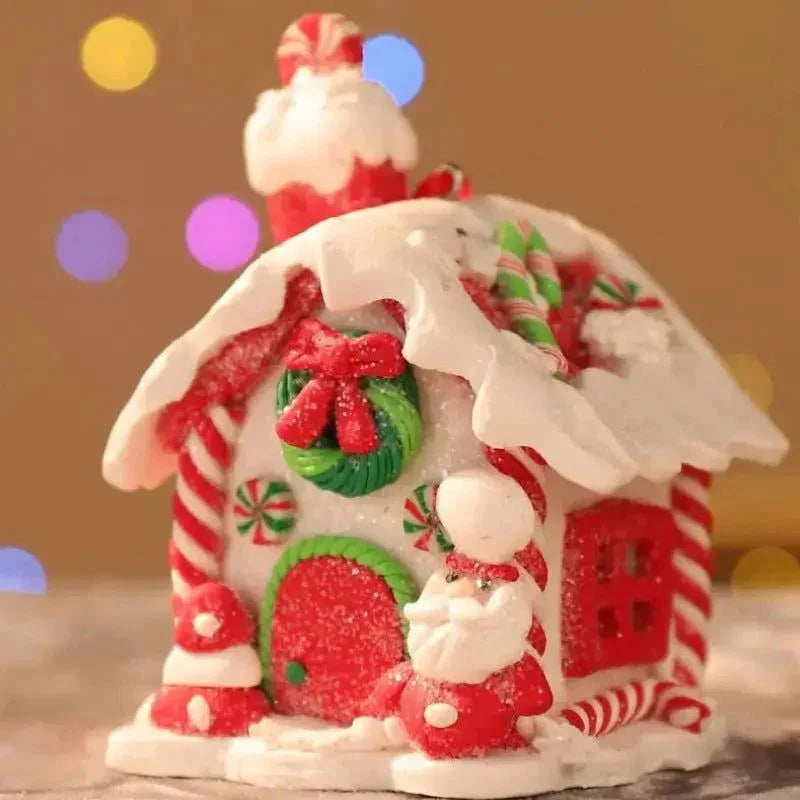 Enfeite de Natal Rústico Pingente de Casinhas para Árvore de Natal