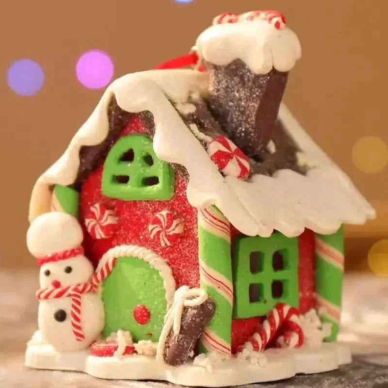 Enfeite de Natal Rústico Pingente de Casinhas para Árvore de Natal