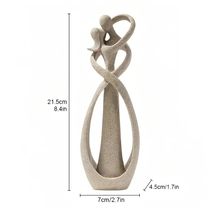 Escultura Abstrata de Casal Beijando em Resina para Decoração de Interiores