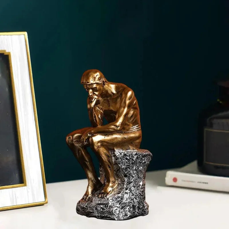Escultura Abstrata em Resina do Pensador para Decoração de Ambientes
