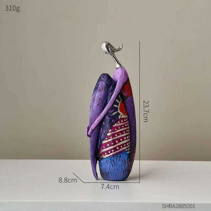 Escultura Abstrata em Resina Estilo Nórdico para Decoração de Interiores