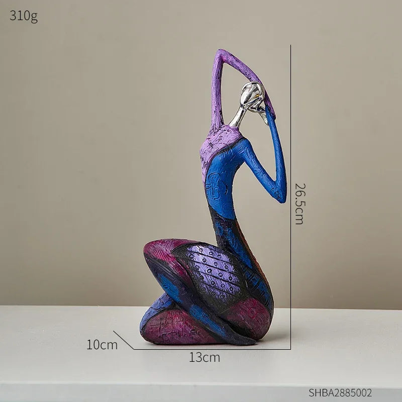 Escultura Abstrata em Resina Estilo Nórdico para Decoração de Interiores