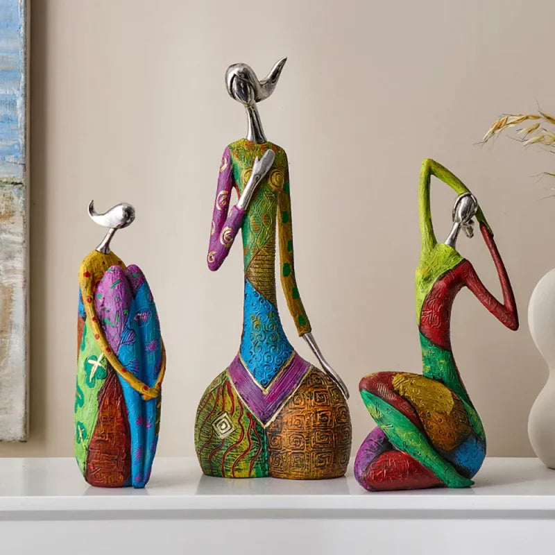 Escultura Abstrata em Resina Estilo Nórdico para Decoração de Interiores