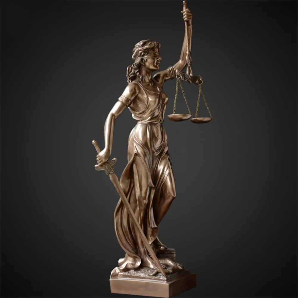 Escultura Themis Deusa da Justiça em Resina para Decoração de Interiores