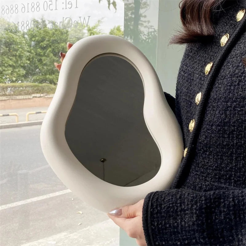 Espelho Decorativo de Maquiagem com Moldura de Cerâmica Elegante