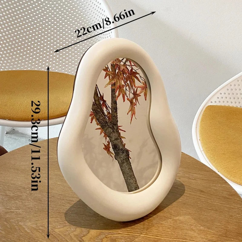 Espelho Decorativo de Maquiagem com Moldura de Cerâmica Elegante