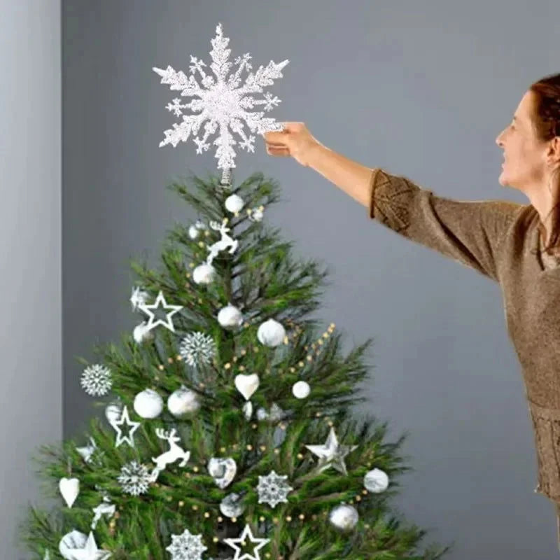 Estrela Brilhante Decorativa para Topo de Árvore de Natal