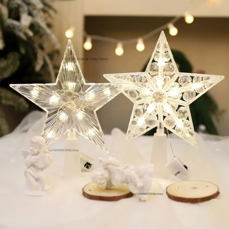 Estrela LED Acrílica Iluminada para Topo de Árvore de Natal