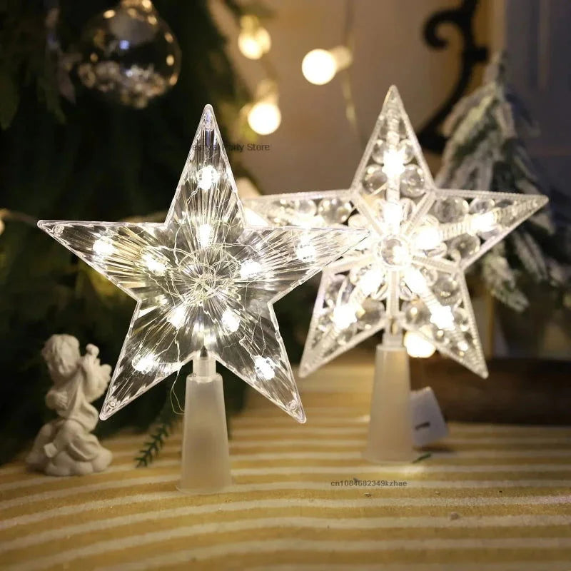 Estrela LED Acrílica Iluminada para Topo de Árvore de Natal