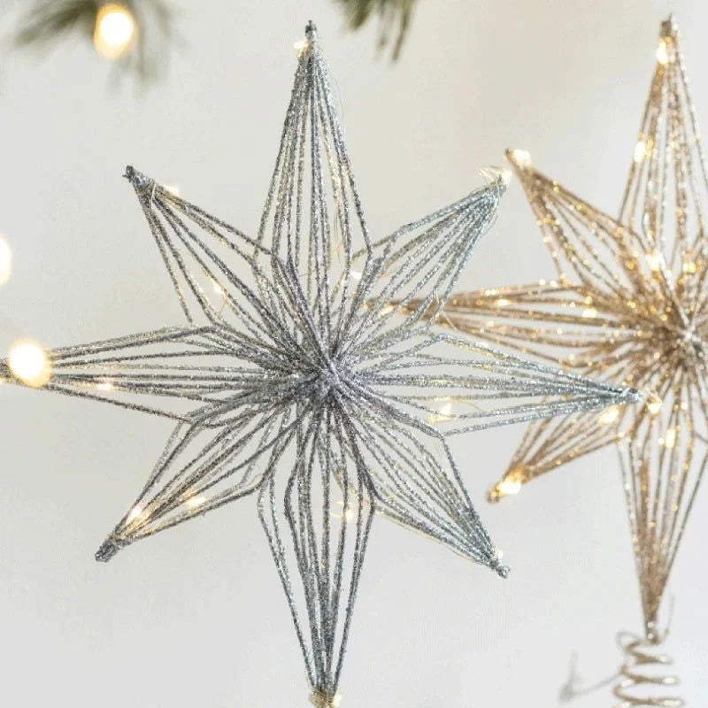 Estrela LED Iluminada Decorativa para Topo de Árvore de Natal