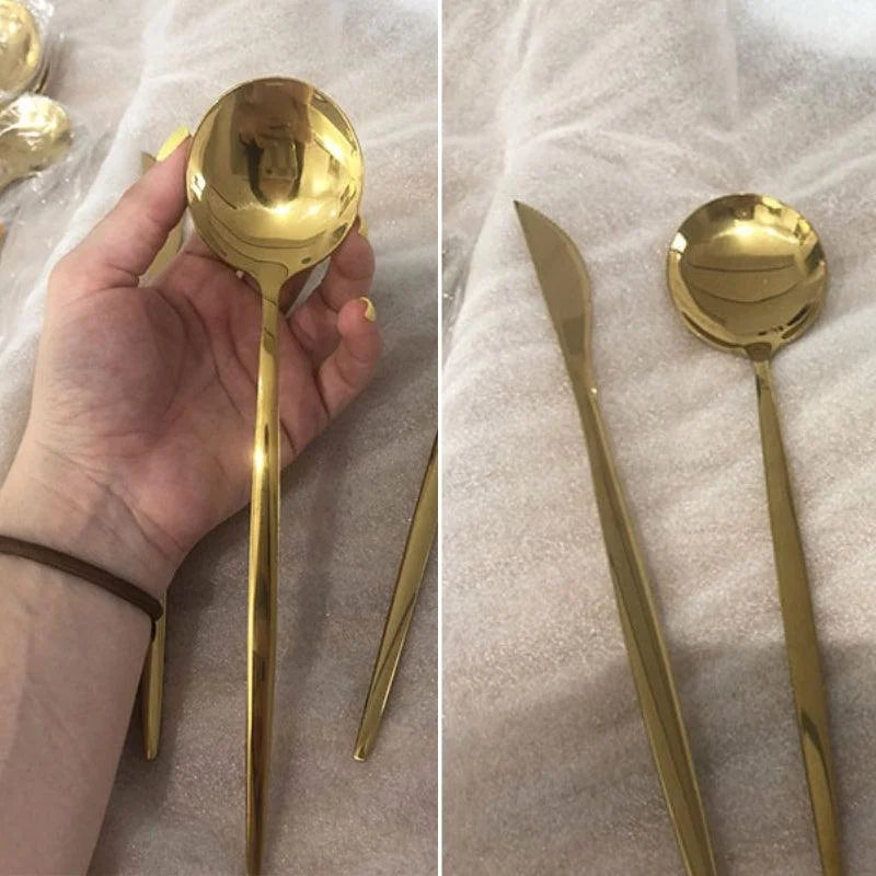 Faqueiro Luxuoso 24 Peças em Aço Inoxidável para Jantar