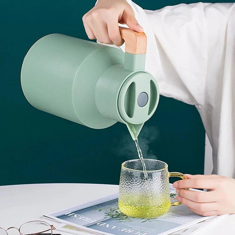 Garrafa Térmica Inox para Café e Chá com Forro de Vidro - Isolamento Térmico Eficiente