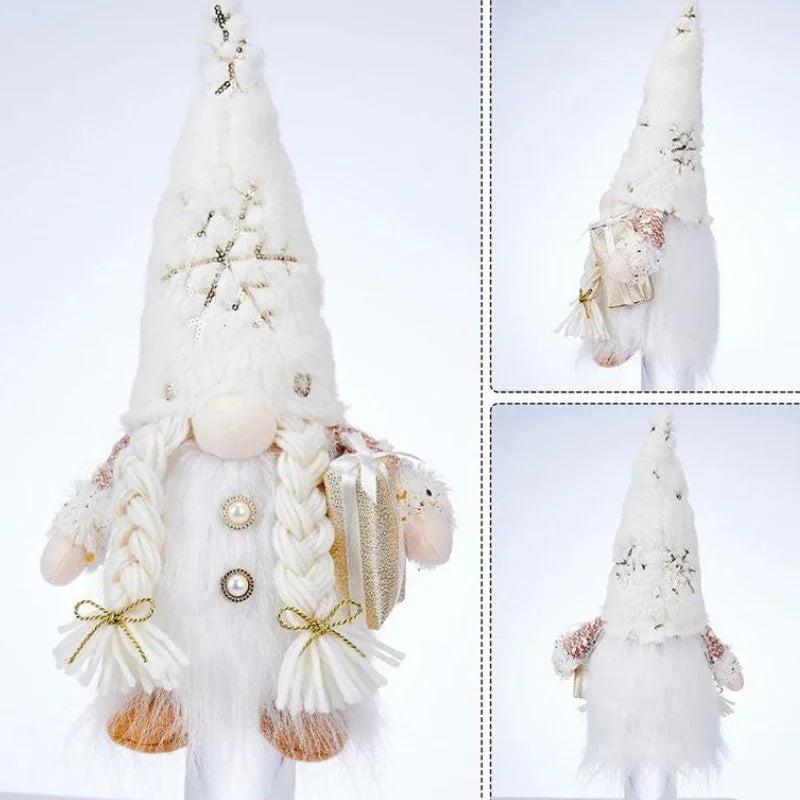 Gnomo Natalino Iluminado com Luzes LED para Decoração de Mesa Festiva