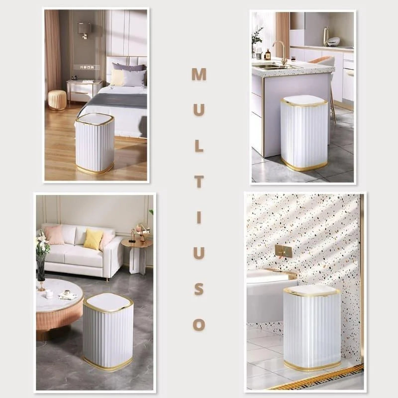 Lixeira Automática Oval 9L com Sensor para Banheiro e Cozinha