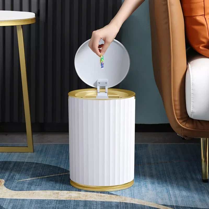 Lixeira Automática Redonda 9L com Sensor para Banheiro e Cozinha