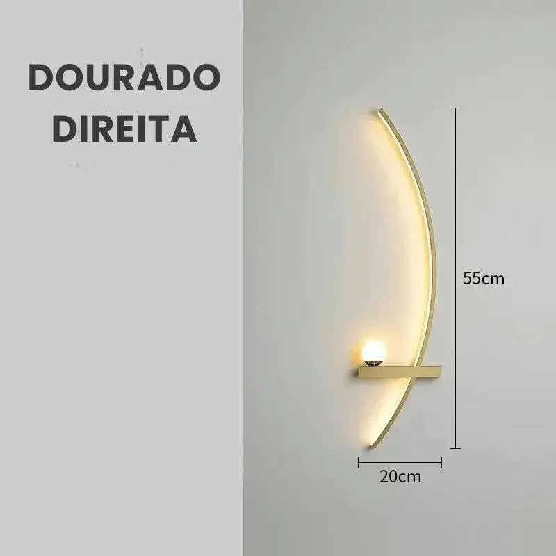 Luminária de Parede LED Minimalista Moderna com Controle Remoto