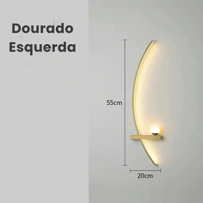 Luminária de Parede LED Minimalista Moderna com Controle Remoto