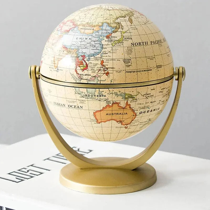 Mini Globo Terrestre Retrô para Decoração de Estante - Acessório Vintage
