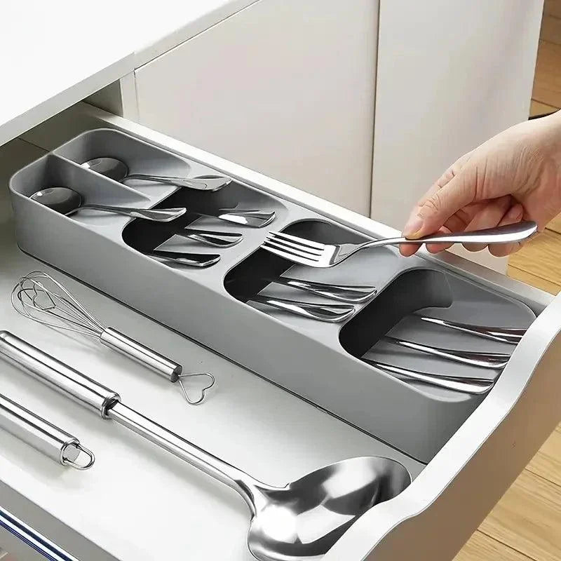 Organizador de Talheres com Compartimentos para Gaveta de Cozinha - Prático e Funcional