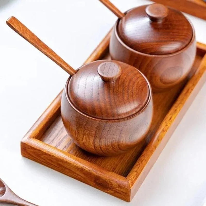 Organizador de Temperos em Madeira Maciça - Porta Temperos Elegante