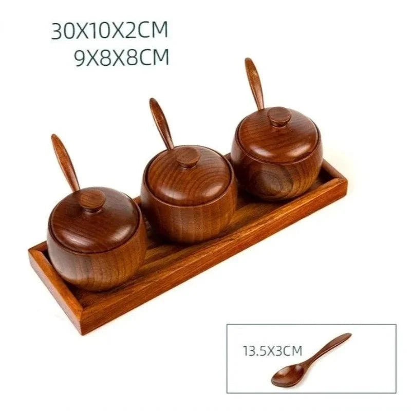 Organizador de Temperos em Madeira Maciça - Porta Temperos Elegante