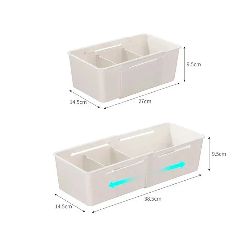 Organizador Multiuso Retrátil para Gaveta de Cozinha e Escritório