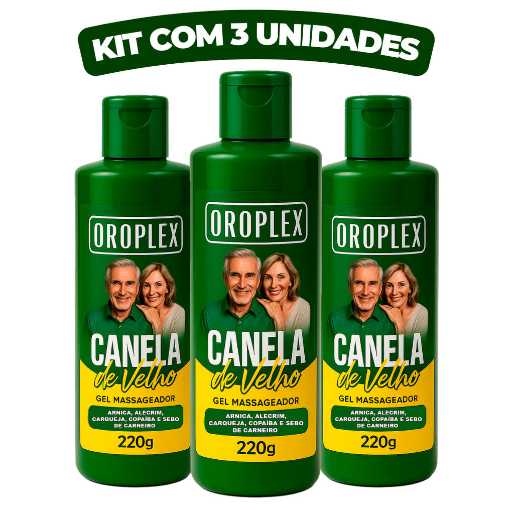 Gel Canela de Velho Kit 3 Unidades 220g Gel De Arnica Alecrim Carqueja Copaíba Sebo de Carneiro