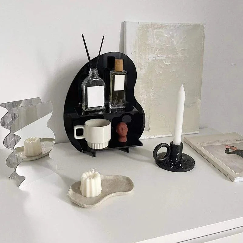 Suporte Organizador de Mesa em Acrílico com Dupla Camada - Ideal para Escritório e Estudo