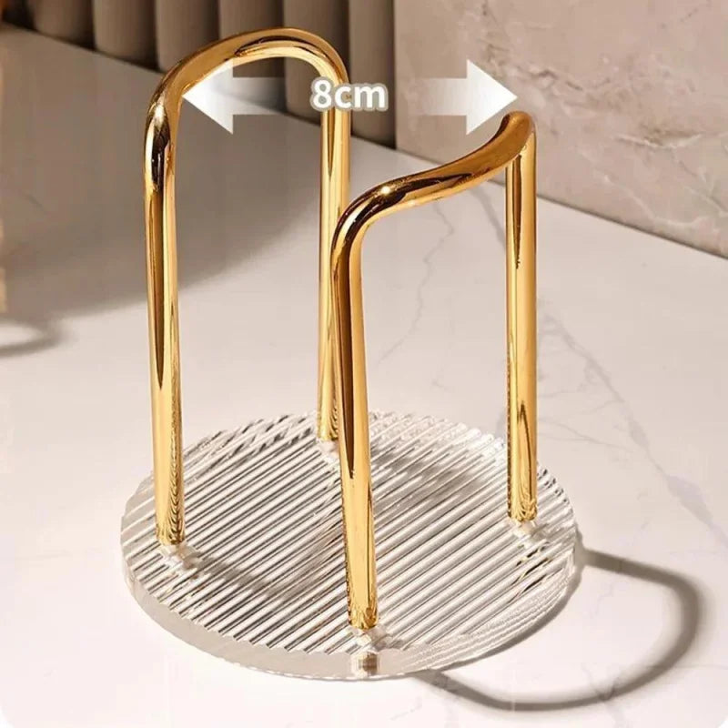 Suporte Organizador para Copos Descartáveis em Aço Inox e Acrílico