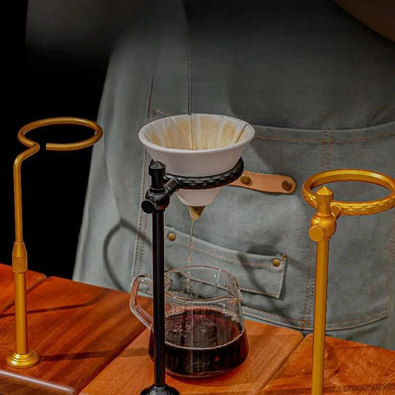 Suporte para Porta Filtro de Café Americano com Base de Madeira