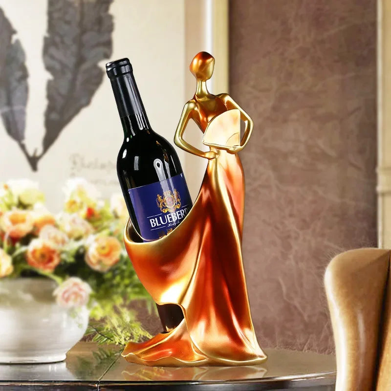 Suporte para Vinho Escultura Feminina em Resina Moderna - Decoração de Bar
