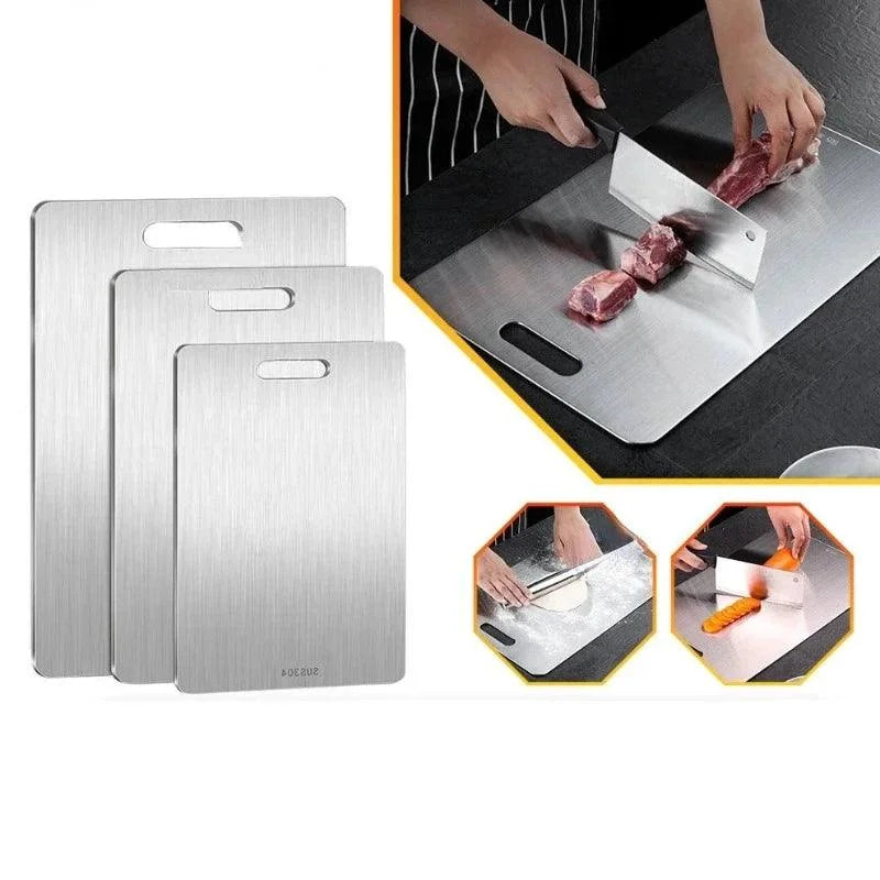 Tábua de Corte em Aço Inoxidável Antiodor para Cozinha - Alta Durabilidade