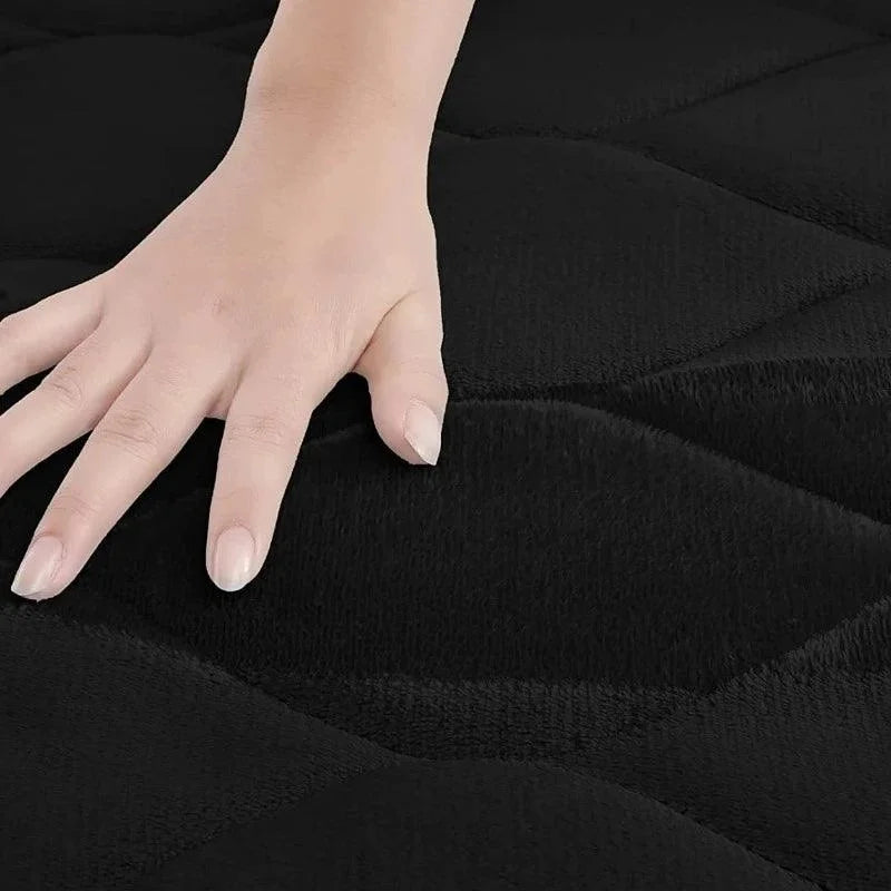 Tapete de Veludo Coral Antiderrapante e Absorvente para Banho