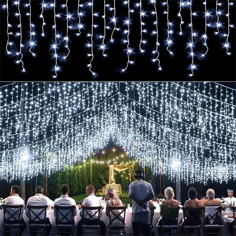 Varal de Luzes de Natal Brilhante 5 Metros para Decoração Festiva