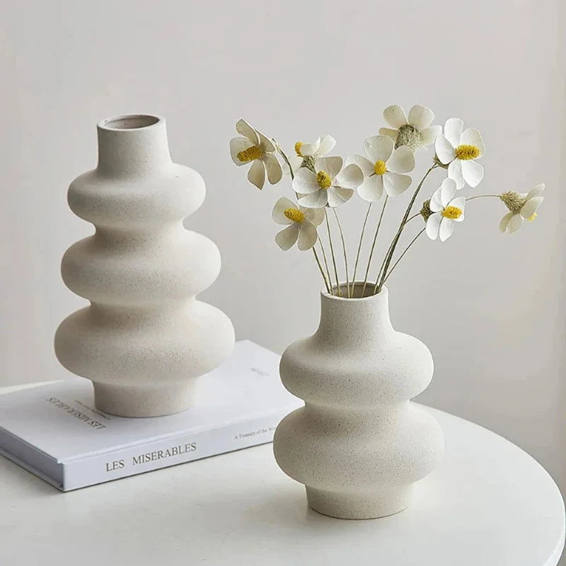 Vaso Cerâmico Decorativo Estilo Nórdico para Sala e Quarto