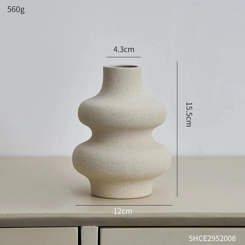 Vaso Cerâmico Decorativo Estilo Nórdico para Sala e Quarto
